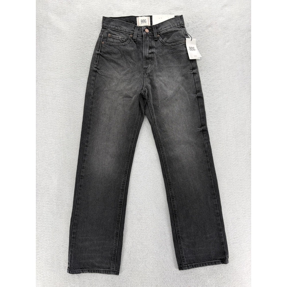 BDG Cowboy Jean Straight Leg Jeans Womens 25 Gray Charcoal Wash High Rise Denim